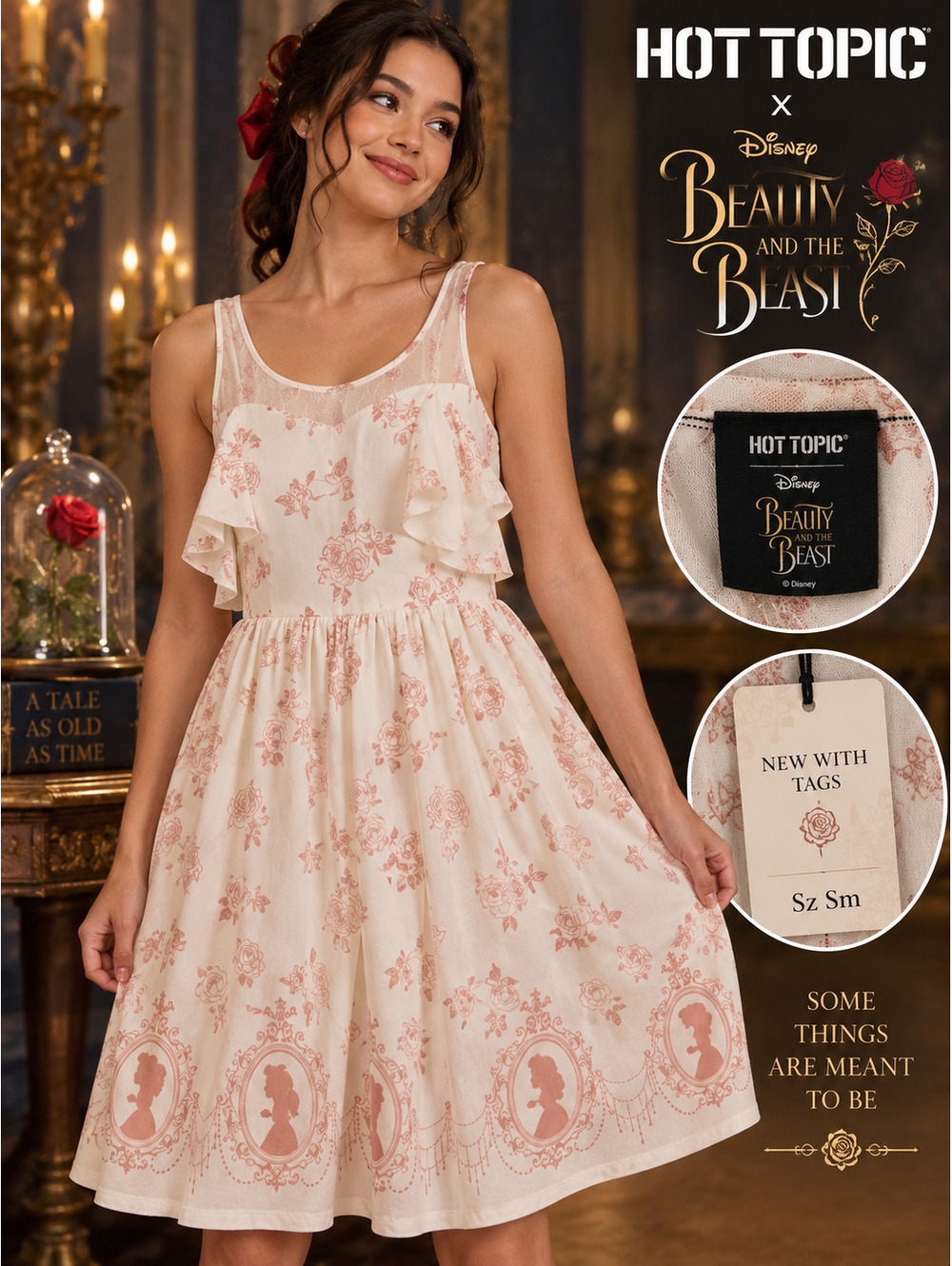 New With Tags | Disney | Small | Beauty and the Beast Rose Dress